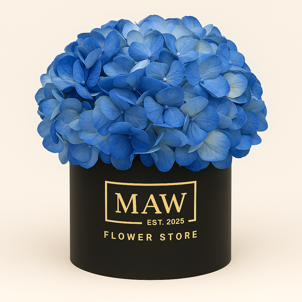 Azure Grace – Premium Blue Hydrangea Bloom Box