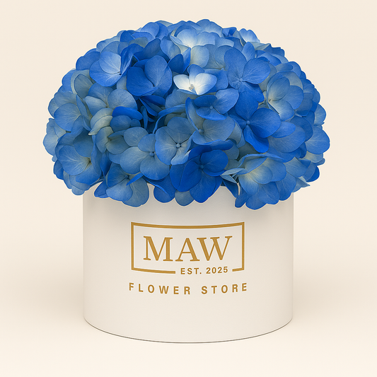 Azure Grace – Premium Blue Hydrangea Bloom Box
